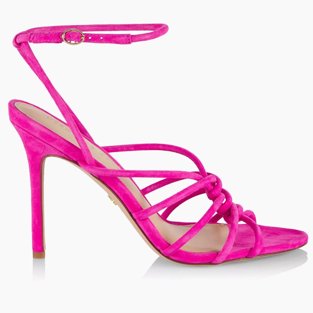 Veronica Beard Aneesha Suede Strappy Sandals Pink
